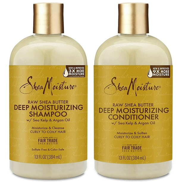 Shea Moisture Raw Shea Butter Shampoo and Conditioner Set, Deep  Moisturizing with Sea Kelp & Argan