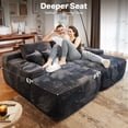 thumbnail image 4 of Vcatnet 81" Modular Sectional Sofa Couch Corduroy Chaise Lounge Loveseat Sofa Bed Oversized Upholstered Sleeper Sofa for Living Room and Bedroom, Gray, 4 of 9