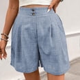 thumbnail image 4 of Shorts High Waisted Pleated Lightweight Casual Summer Trendy 2026 Work Trouser Shorts with Pockets Light Blue M, 4 of 6