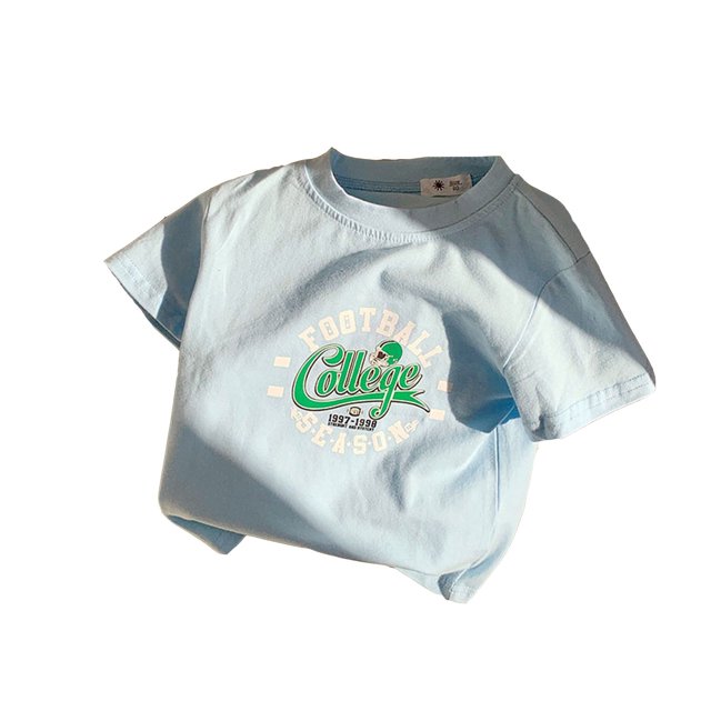 Icvfdpl Chemises pour Adolescentes Mode Imprimée Col Rond Manches Courtes T-Shirt d'Été Décontracté Hauts Quotidien Ample Confortable 4-5 Ans
