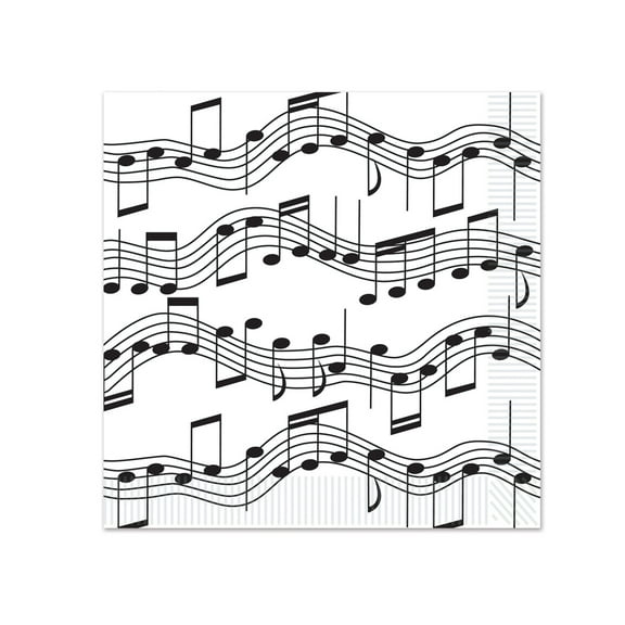 Musical Notes Beverage Napkins- 12 Pack(16 Per Package)(2-Ply)
