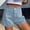 Blue women high waisted striped shorts a1, variant on Cagogo Women's High Waisted Striped Flowy Shorts Summer Casual Beach Vacation Denim Shorts Party Loose Trousers Fashion Lounge Clothes, Black S