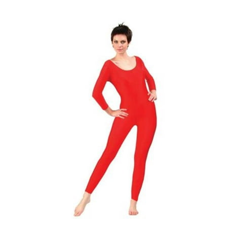 Unitard Velvet Adult Costume, Medium - Red