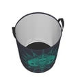 thumbnail image 3 of TEQUAN Waterproof Laundry Hampers, Abstract Spades Poker Death Skull Pattern Clothes Storage Basket with Handle (S), 3 of 7