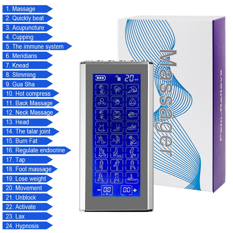 Buy Bisnick TENS Unit Muscle Stimulator Machine for Back, Neck, Sciatica,  Nerve Pain , Dual Channel 24 Modes Digital Electric Shock Therapy Pulse  Massager with 12 Replacement Electrode Pads Online at desertcartINDIA