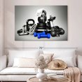 thumbnail image 2 of Elephant Stock Bodybuilding Equipment Wall Art - Horizontal Canvas Wall Art - Living Room Wall Decor - Sports Canvas - Gray And White Decor - 51" x 34", 2 of 8