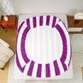 thumbnail image 5 of Feelyou Purple Striped Queen Sheet Sets for Kids, Abstract Ombre Flat Sheet, Modern Fashion Queen Fitted Sheet, Breathable Home Decor, 4 Pieces, 5 of 7