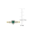 thumbnail image 2 of 1/3 Carat (Ctw) Lab-Created Emerald Heart Ring with Lab-Created Whjte Sapphires in Yellow Plated Sterling Silver for Women, 2 of 6