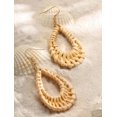 thumbnail image 2 of Boho Chic Handmade Rattan Wood Dangle Drop Earrings for Women, Bohemian Summer Beach Statement Jewelry Gift for Women, 2 of 7
