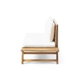 thumbnail image 6 of GDF Studio Bowie Outdoor Acacia Wood Loveseat with Cushions, White and Teak, 6 of 12