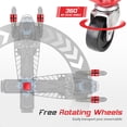 thumbnail image 3 of Ktaxon Snowmobile Dolly, 3 PCS 1500 LBS Capacity with 3”PUSwivel Casters for Smooth Moving & Scratch-Free Ski Protection, Red, 3 of 7