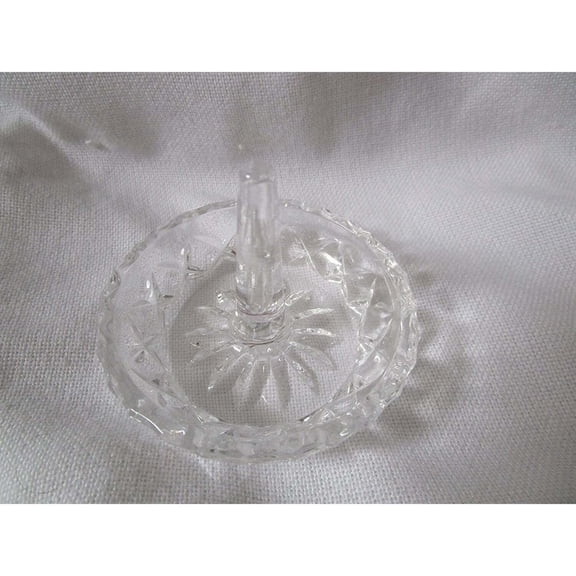 Maypes Ring Holders for Jewelry, Round Crystal Glass Dish, 3 inch