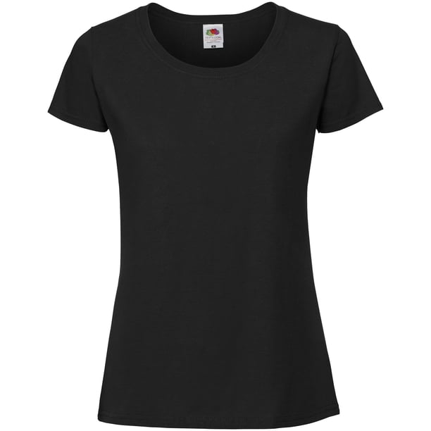 Fruit Of The Loom - Camiseta de ajuste premium para mujer (Negro)