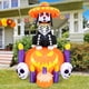 thumbnail image 2 of DomKom Decoraciones inflables para Halloween, Día de Los Muertos, perro Catrina de 6 pies con calabaza y velas, LED incorporados para fiestas navideñas, jardín, césped, patio, decoración de patio, 2 of 5