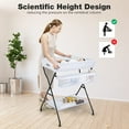 thumbnail image 5 of OLAKIDS  Baby Changing Table, Folding Diaper Station Portable Nursery Organizer with Safety Belt and Large Storage Racks for Newborn Baby and Infant (White), 5 of 9