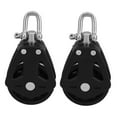 thumbnail image 6 of FRCOLOR Nylon and Stainless Steel Double Pulley Block with Swivel Bearing for Marine Use Black 2 Pieces, 6 of 8