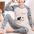 thumbnail image 6 of TOWED22 Toddler Baby Girl Boy Clothes Set 2 Piece Long Sleeve Sweatshirt Tops Elastic Waist Joggers Pants Funny Print Outfits Clothing(Grey,7-8 Y), 6 of 6