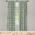 thumbnail image 2 of Ambesonne Nature Art 4-Panel Curtains, Botanical Leaves Braches, 56"x63", Sage Green and Multicolor, 2 of 4