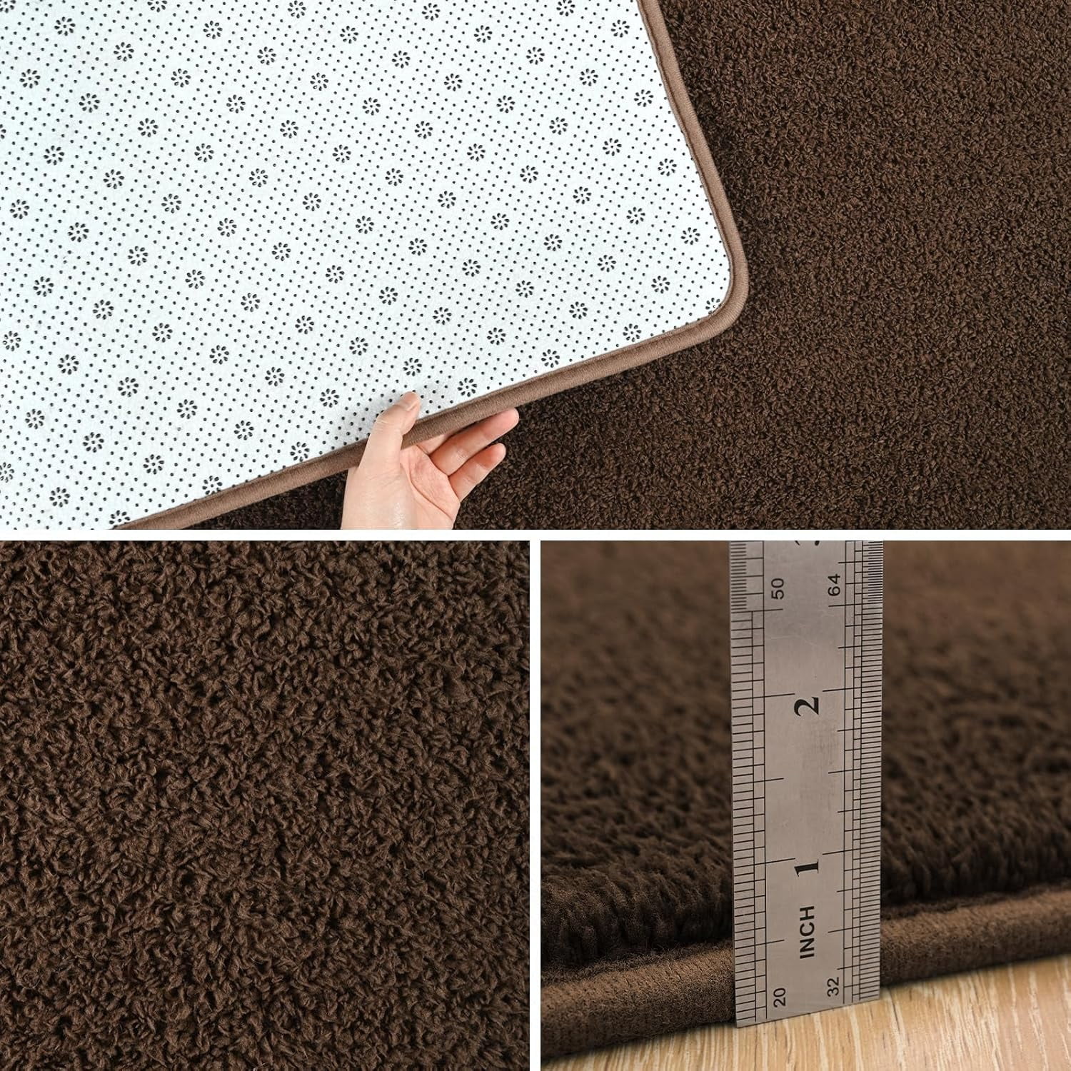 Noahas Soft Low Pile Rug Modern Area Rugs for Bedroom Living Room,Suitable for Boys Girls Teenagers and Adults with Super Soft Touch , Brown , 7' x 10'