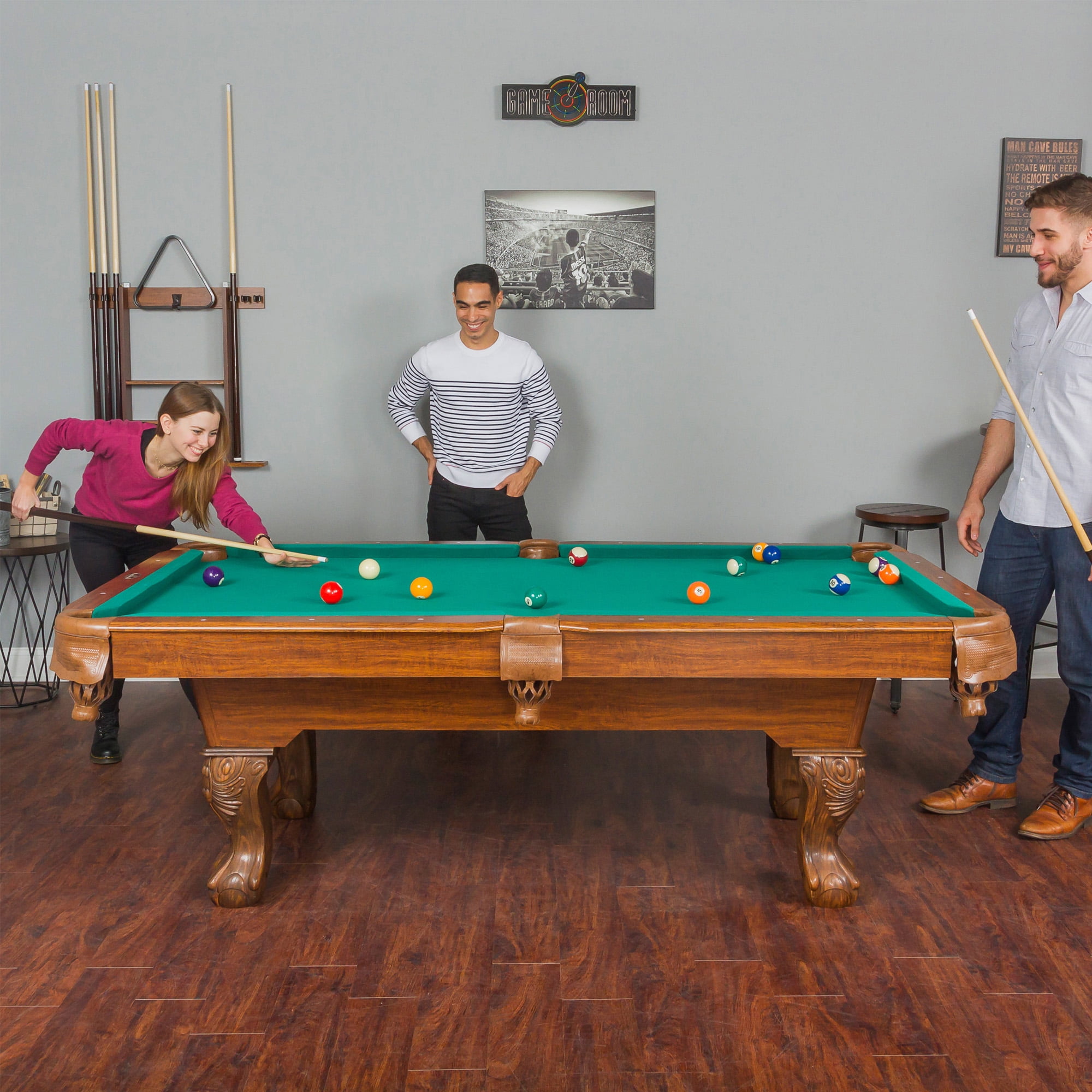 Classic Sport Press-On Billiard Cue Tips & Ferrules, (6) Nylon Ferrules with Leather Cue Tips