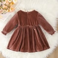 thumbnail image 6 of YTDSCS Toddler Baby Girls Spring Fall Dresses,Newborn Long Sleeved Dress Solid Color Comfortable Casual New Pullover Dress Little Girls Ruffled Princess Dress for 6M-3 Years, 6 of 8