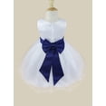 thumbnail image 4 of TiaoBug Flower Girls Wedding Bridesmaid Dress Sleeveless Princess Bowknot Prom Birthday Party Ball Gown Navy Blue 10, 4 of 6