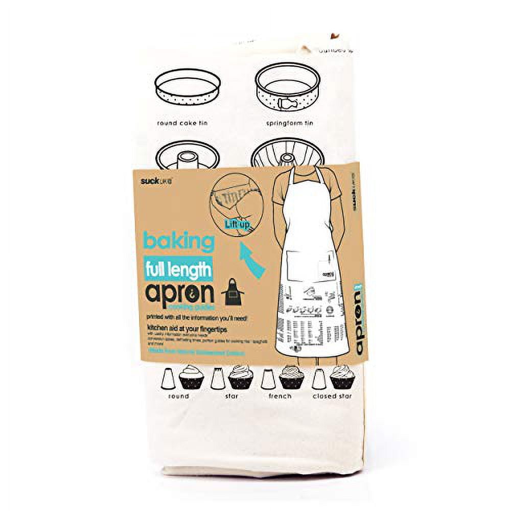 Suck UK Baking Apron | Cooking Guide Kitchen Apron | Chef Apron | Cotton Cooking Apron | Full Length | 100% Unbleached Cotton Canvas | Machine Washable | Unisex