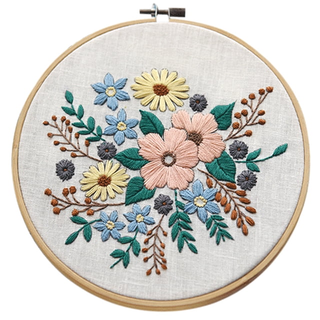 Coofit Cross Stitch Kit Creative Floral Embroidery Kit Handmade Craft Kit for Beginner