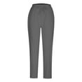 thumbnail image 5 of Leesechin Women's Linen Joggers Pants - Oceanside Drawstring Elastic Waist Casual Lounge Tapered Leg Trousers, 5 of 6