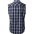 thumbnail image 2 of Ma Croix Mens Sleeveless Plaid Shirt Casual Button Down Flannel, 2 of 5