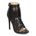 thumbnail image 1 of Liliana CG69 Women Leatherette Open Toe Fringe Zip Stiletto Heel Sandal, 1 of 5