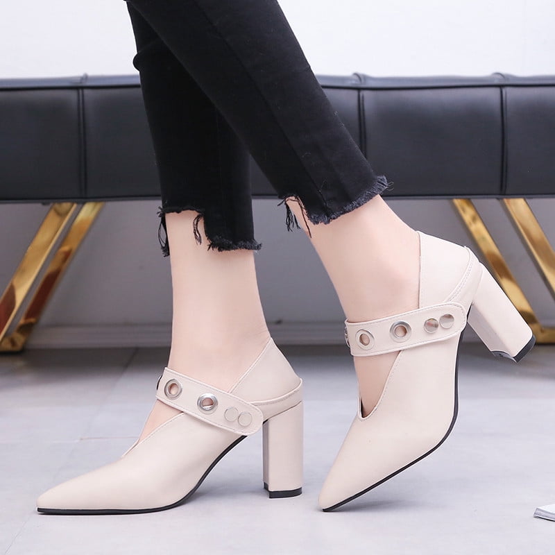 fashion retro pointed shallow flat sole shoes
