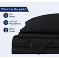 thumbnail image 3 of Top Split Head Flex Sheet Set-for Adjustable Bed-4 Pcs -100% Egyptain Cotton 700 Thread Count - 15-Inch Deep Pocket - Queen Size Black Solid - Split Down 32 inches from The top, 3 of 5