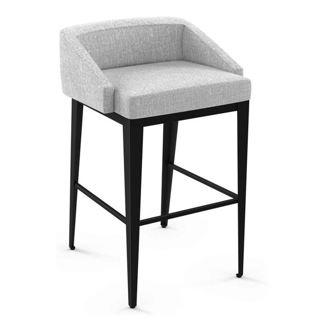 Amisco Bailey 26.75" Polyester and Metal Counter Stool in Gray White/Black