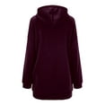 thumbnail image 6 of Frontwalk Plus Size Sweatshirts for Women Casual Zip Up Hoodies Tunic Long Jacket Outerwear with Pockets Dark Purple 2XL, 6 of 6