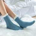 thumbnail image 6 of Xmarks 1 Pair Fuzzy Socks for Women Warm Cozy Slipper Socks Casual Microfiber Fluffy Socks Christmas Gifts Home Sleeping Socks, 6 of 10