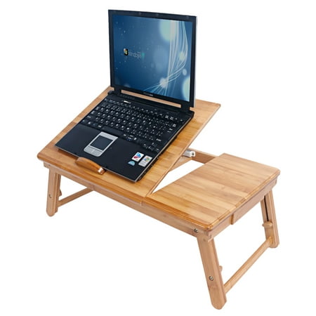 Portable Folding Desk Bamboo Laptop Computer Table Adjustable