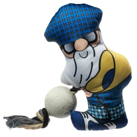 UPC: 0810058051172 | Pronk! Hitting the Links Golf Garden Gnome 10.5-Inch Durable Soft Plush Squeaky Rope Dog Toy