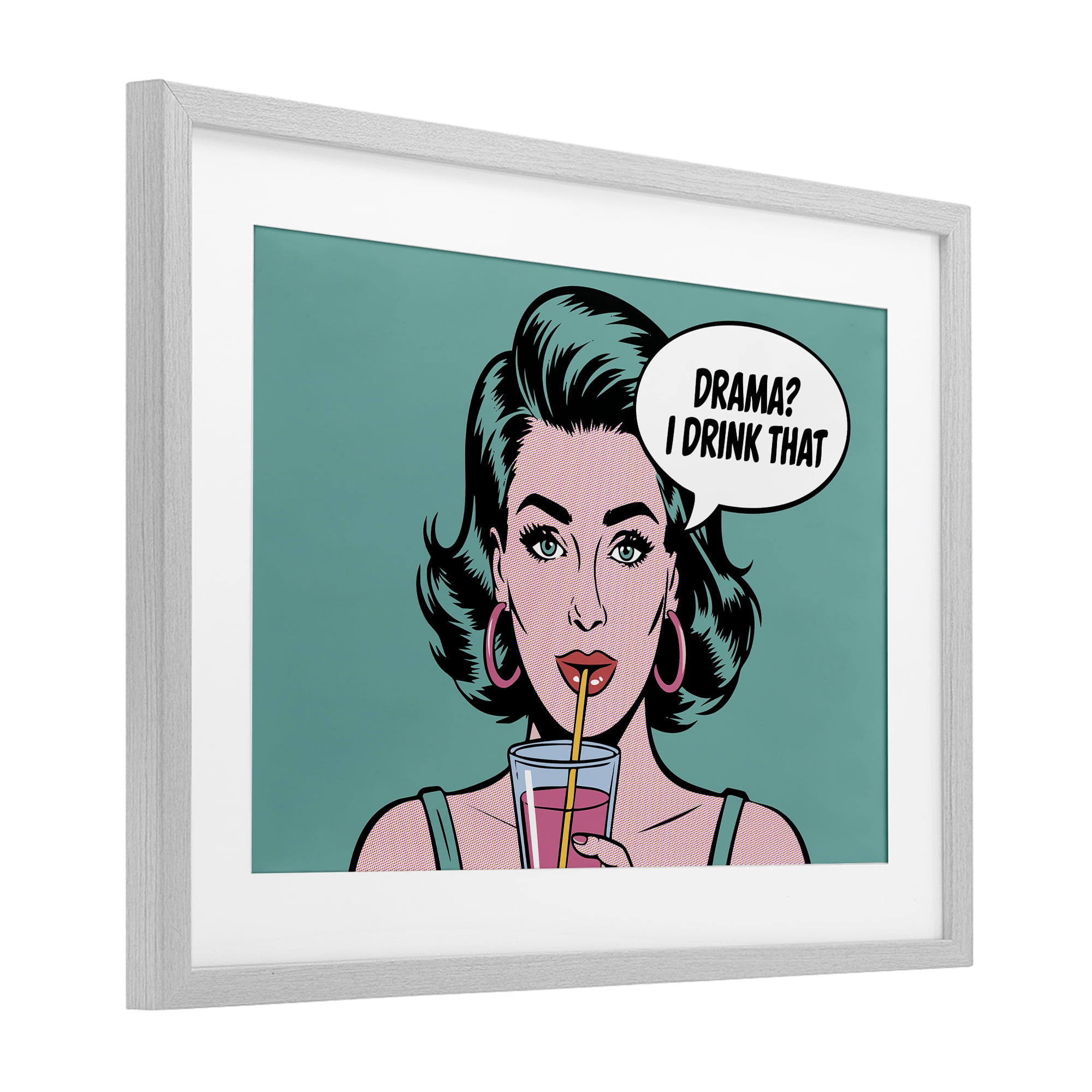 Stupell Industries Drama I Drink That Gray Framed Print Under Glass, design by Andreas Magnusson