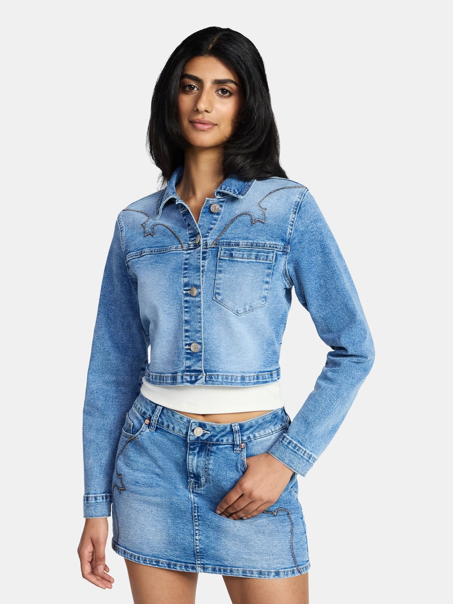 Madden NYC Women's Western Jean Jacket, Sizes XXS-XXL
