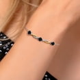 thumbnail image 3 of Gem Stone King 2-Tone 925 Sterling Silver and 10K Yellow Gold Black Onyx and White Lab Grown Diamond Tennis Bracelet for Women (1.47 Cttw, Gemstone Birthstone, 7 inch with 1 inch Extender ), 3 of 6