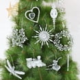 thumbnail image 2 of Adornos de gota de carámbano de copo de nieve, árbol de Navidad de cristal, decoración transparente, colgante, decoración navideña para el hogar, Navidad, Año Nuevo, 2 of 5