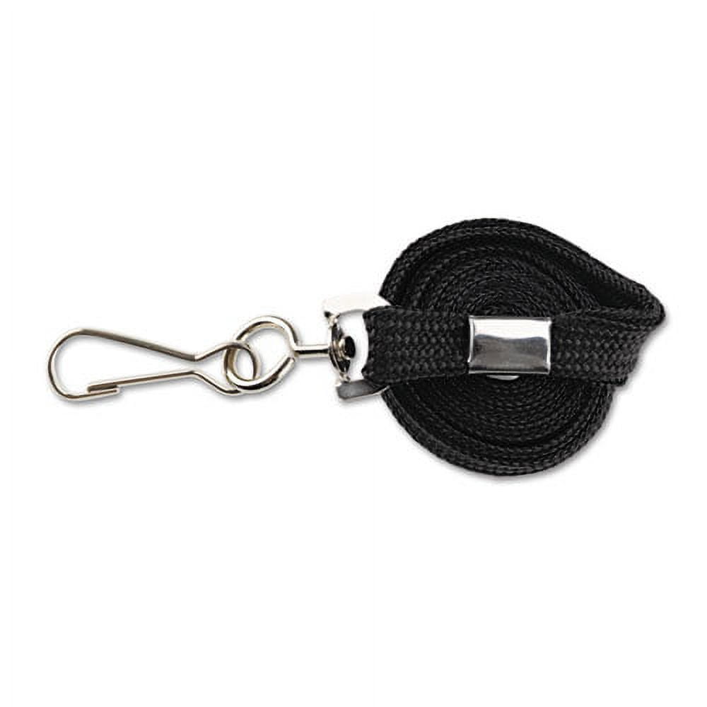 Deluxe Lanyards, Metal J-Hook Fastener, 36" Long, Black, 24/Box | Bundle of 10 Boxes
