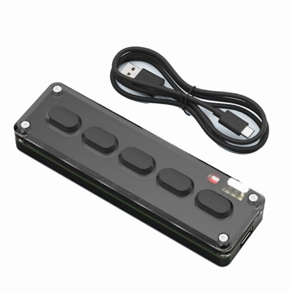 5 Keys Custom Keypad Macro Programmable Bluetooth-Compatible Keyboard Copy Paste RGB Button Gaming Mechanical Keyboard