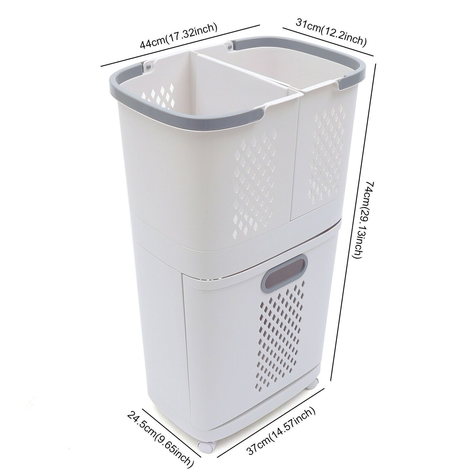 Movable Household Laundry Basket Bathroom Clothes Storage Basket Multifunctional