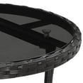 thumbnail image 3 of vidaXL Garden Table Ø60x75 cm Tempered Glass and Poly Rattan Black, 3 of 4