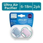 Philips Avent Ultra Air Pacifier 6-18M, Blue Hush / Lush Lilac, 2 Pack, SCF085/34