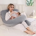 thumbnail image 4 of Almohada para Embarazo, Almohada de Maternidad en Forma de U, Almohada Embarazada para Dormir Cómodo, Almohada de Apoyo de Mujer Embarazada de Cuerpo Completo, con Funda de Terciopelo Lavable, 4 of 7