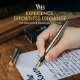 thumbnail image 3 of Wordsworth & Black Fountain Pen Set, 18K Gilded Bent Nib, Includes 24 Pack Ink Cartridges, Ink Refill Converter & Gift Box, Gold Finish, Calligraphy, [Silver Gold], Perfect for Men & Women, 3 of 10