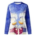 thumbnail image 4 of Chandail à Capuche de Noël pour Femmes Manches Longues Décontracté Impression de Noël Col Rond Chandail Tunique Hauts en Liquidation, 4 of 5
